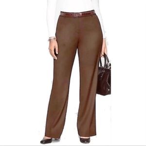 TALBOTS Heritage Classic Light Chocolate Brown Straight Leg Dress Pants Size 10